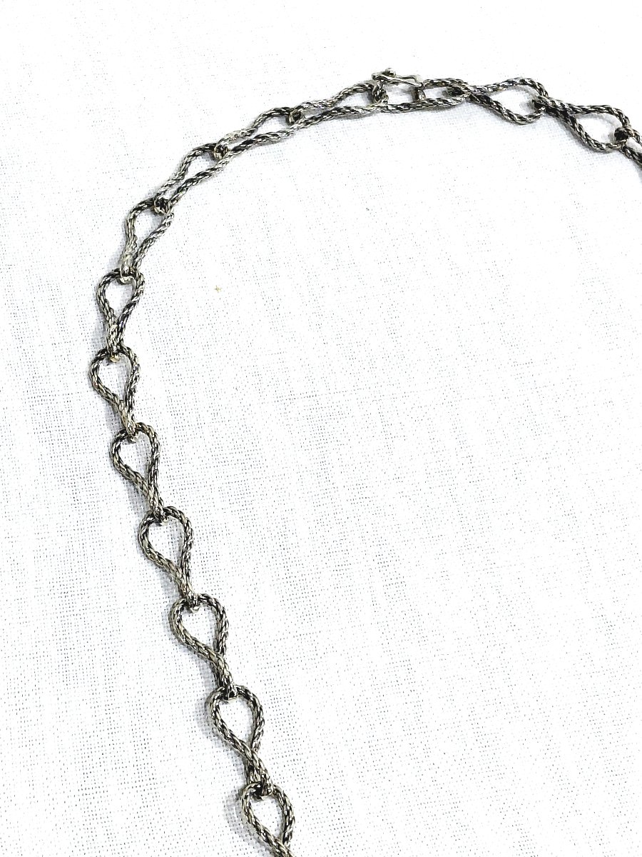 Collier En Argent Maille Torsadées -photo-2