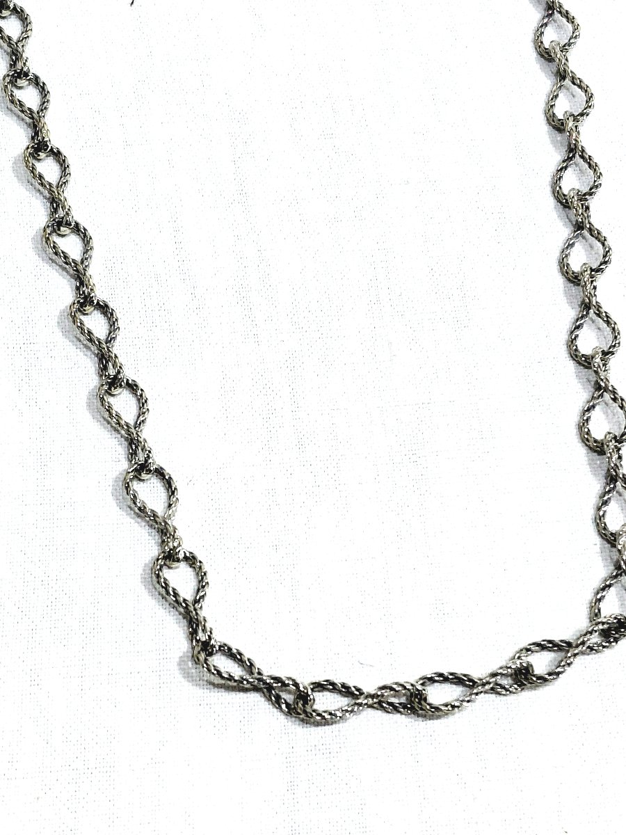 Collier En Argent Maille Torsadées -photo-3
