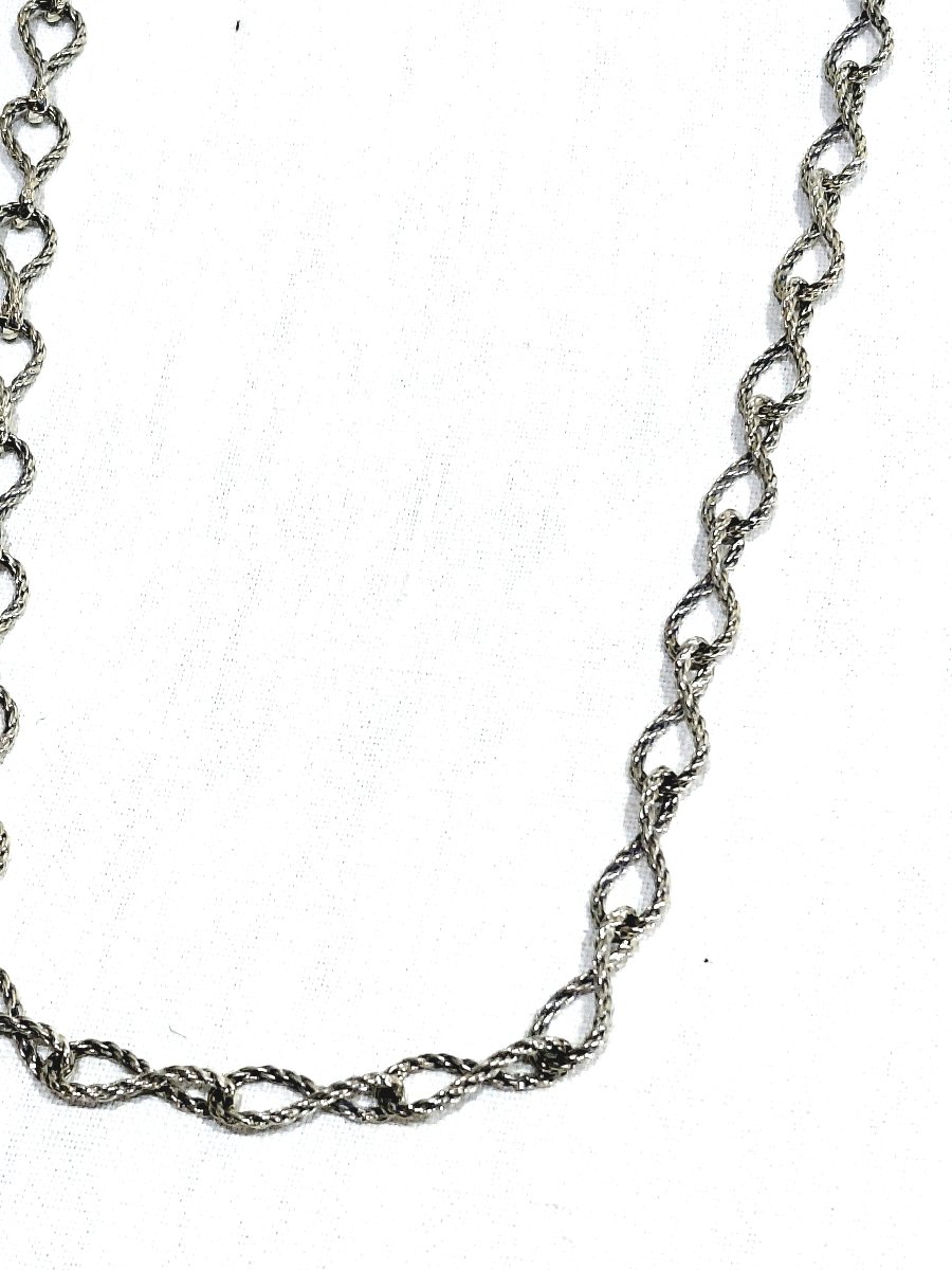 Collier En Argent Maille Torsadées -photo-4