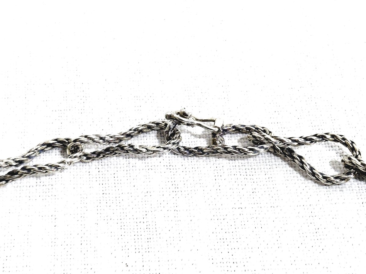 Collier En Argent Maille Torsadées -photo-2