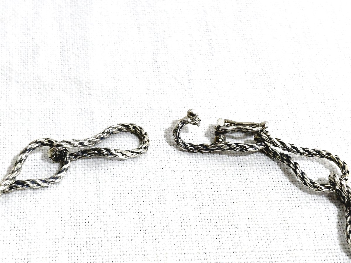 Collier En Argent Maille Torsadées -photo-3