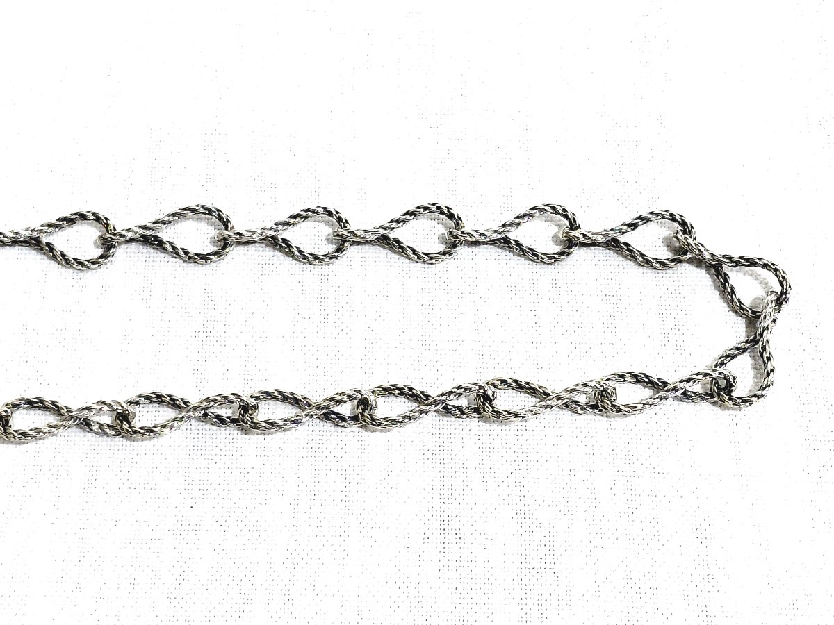 Collier En Argent Maille Torsadées -photo-6