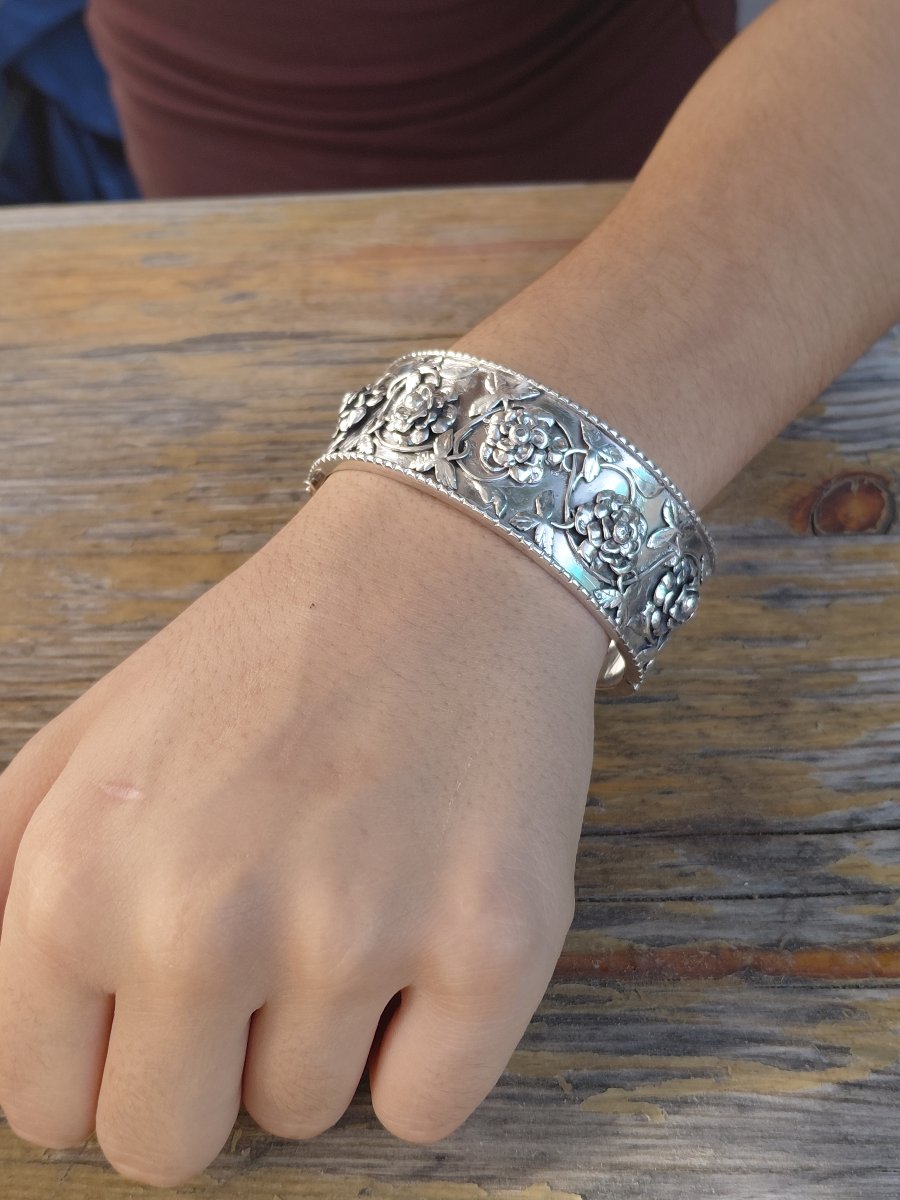 Art Nouveau Silver Bracelet-photo-6