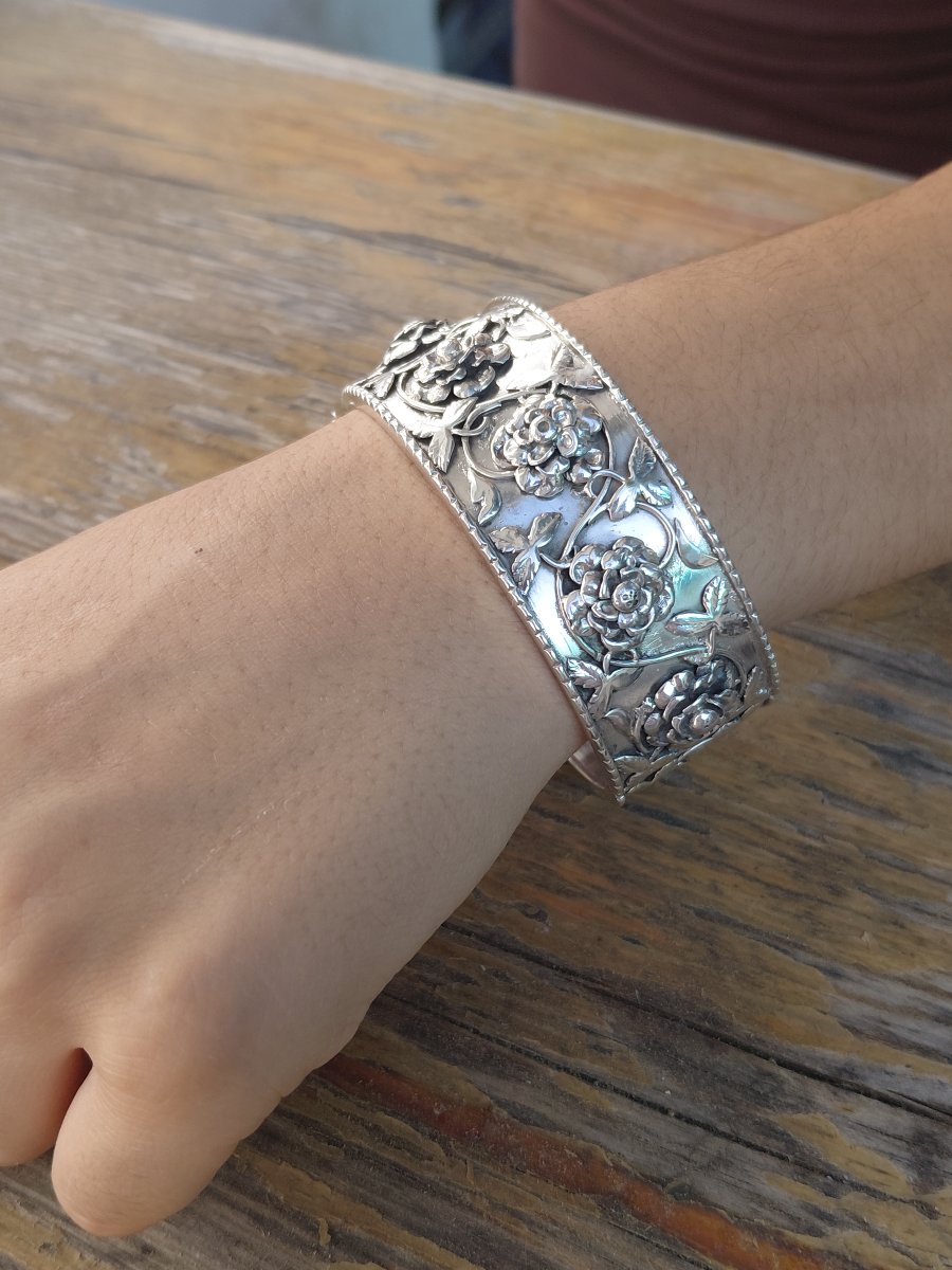 Art Nouveau Silver Bracelet-photo-7