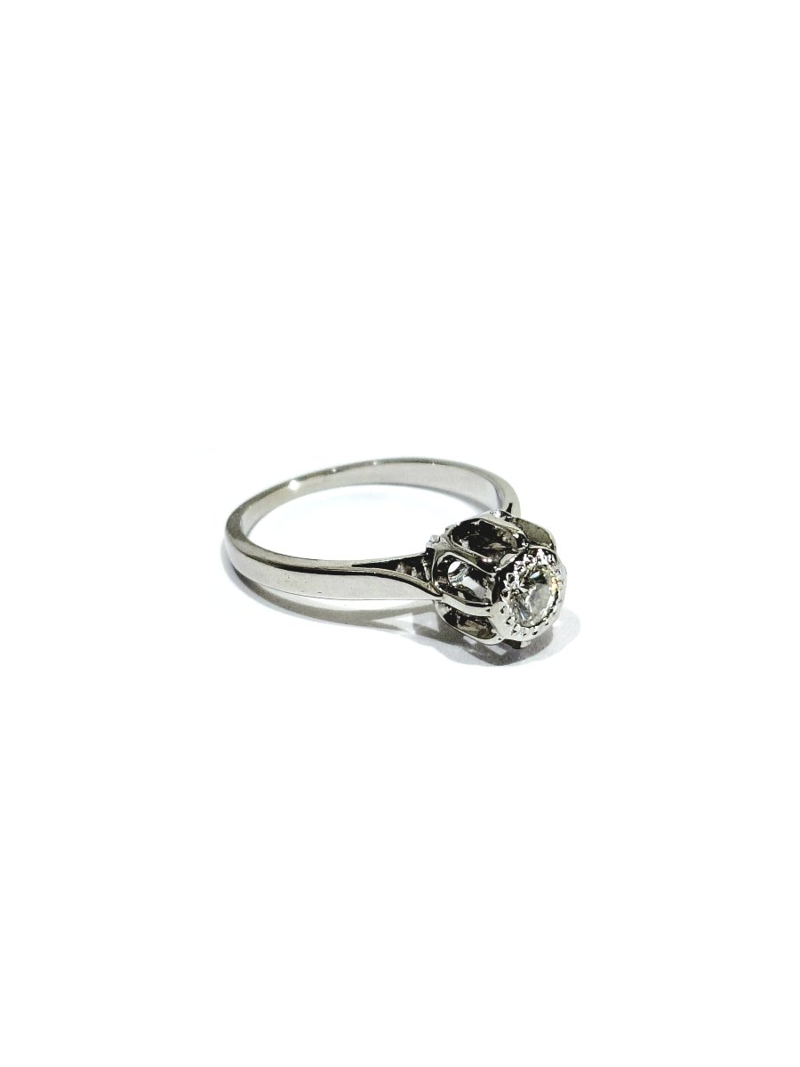 White Gold Diamond Solitaire Ring-photo-1