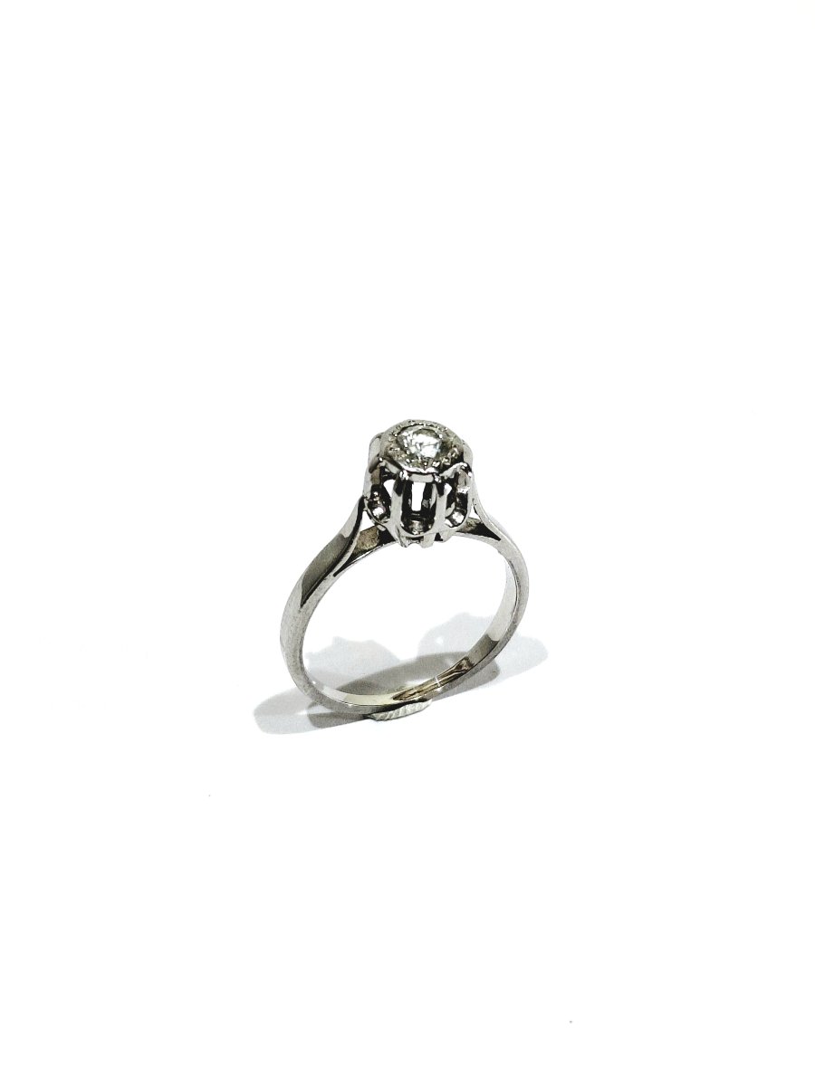 White Gold Diamond Solitaire Ring-photo-4