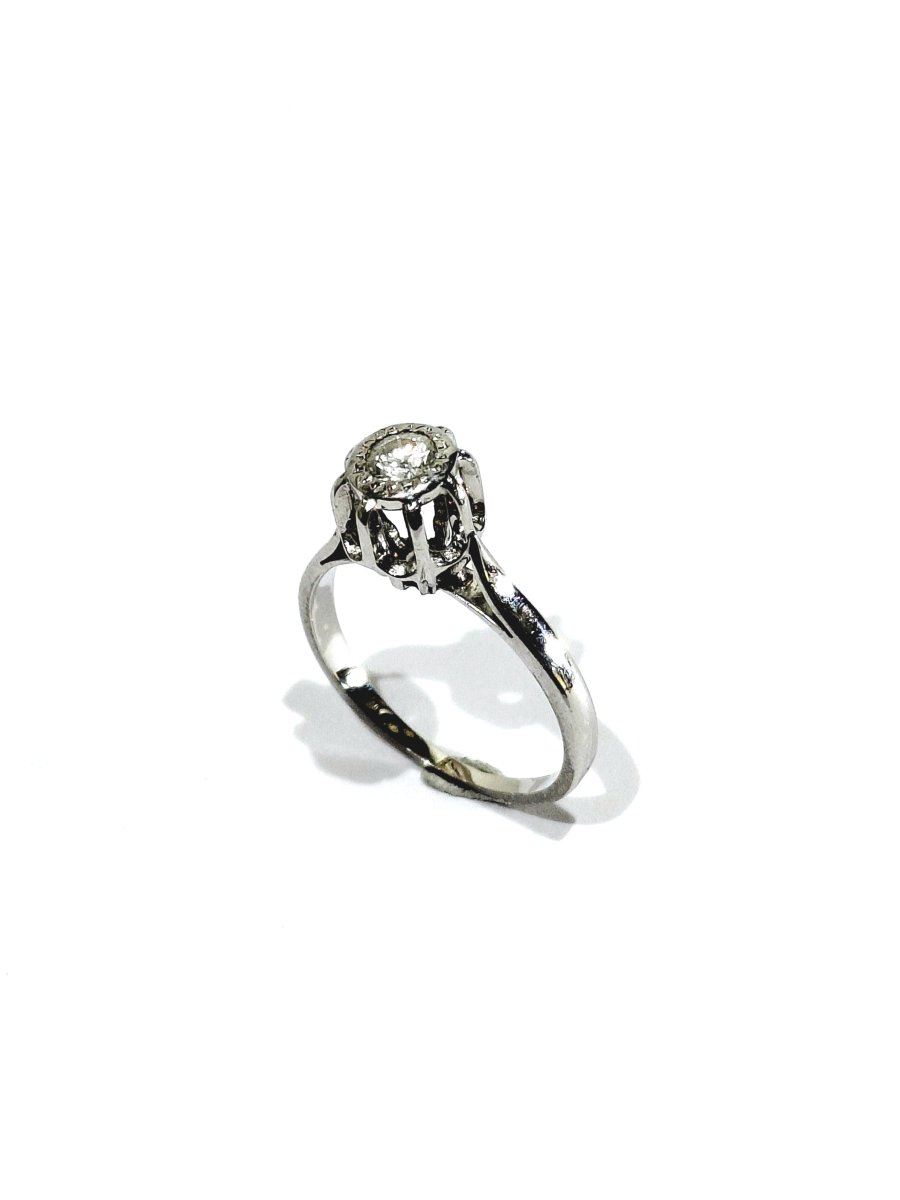 White Gold Diamond Solitaire Ring-photo-5