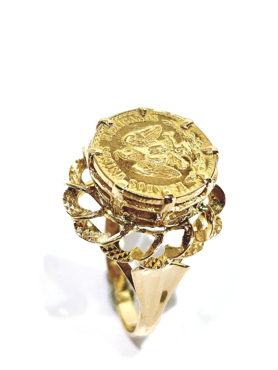 Bague or jaune Dos Pesos-photo-2