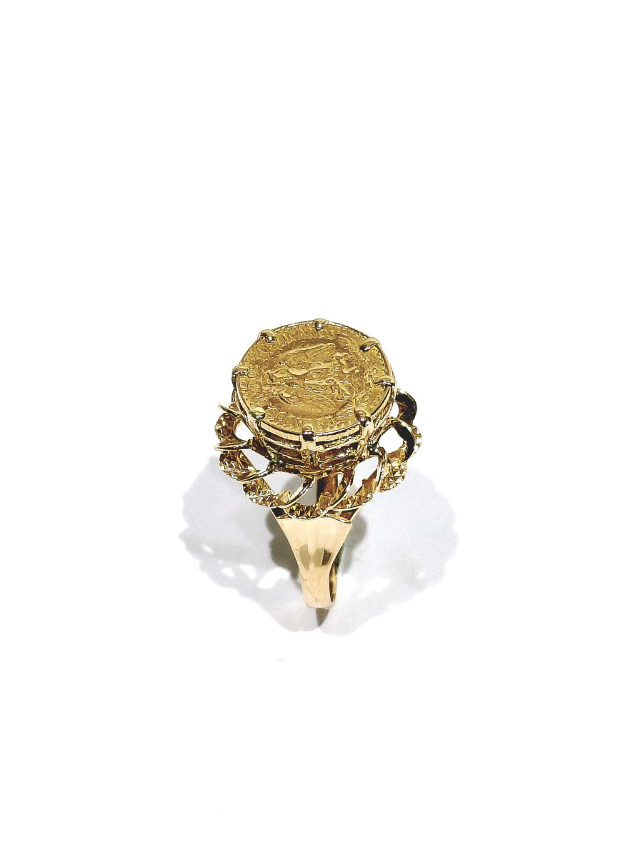 Bague or jaune Dos Pesos-photo-3
