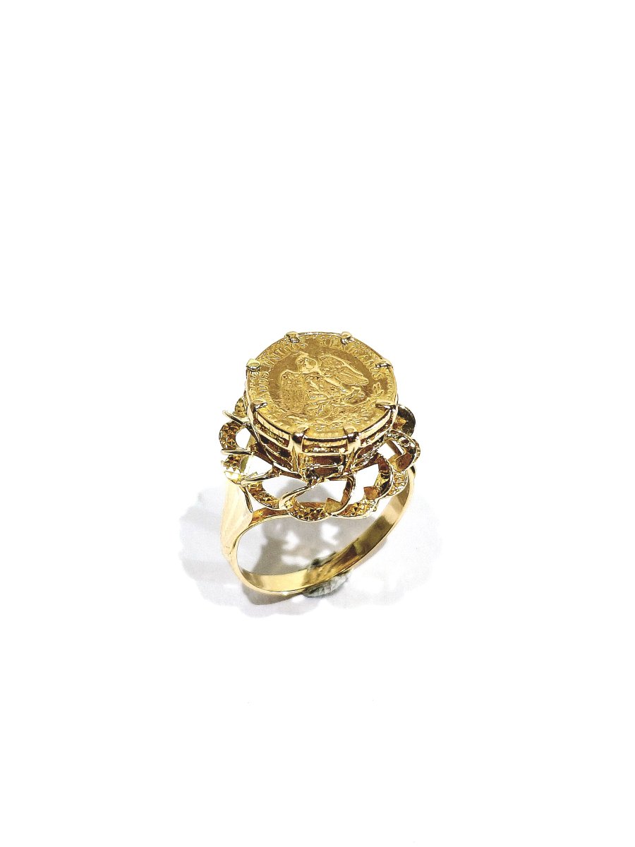 Bague or jaune Dos Pesos-photo-4