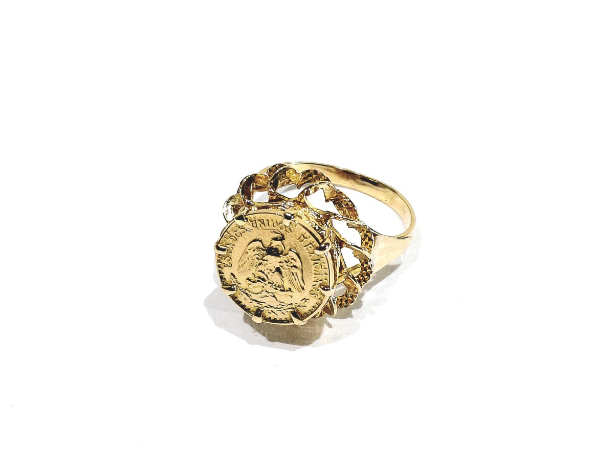 Bague or jaune Dos Pesos-photo-2