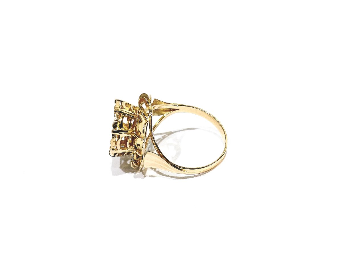 Bague or jaune Dos Pesos-photo-6