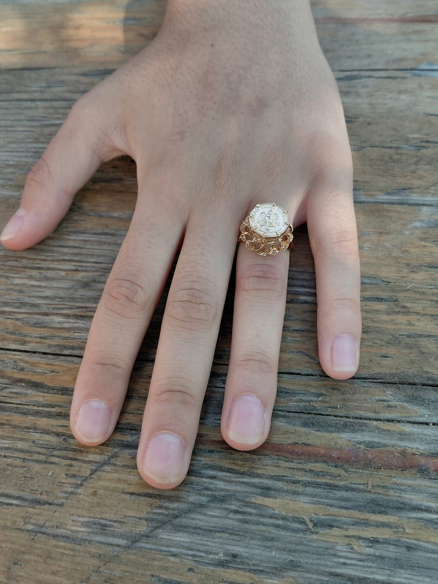 Bague or jaune Dos Pesos-photo-7