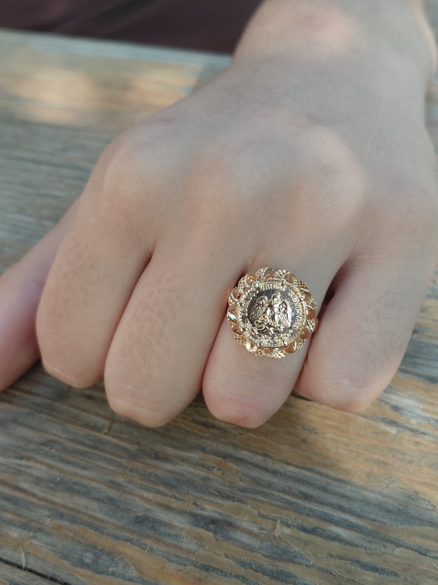 Bague or jaune Dos Pesos-photo-8