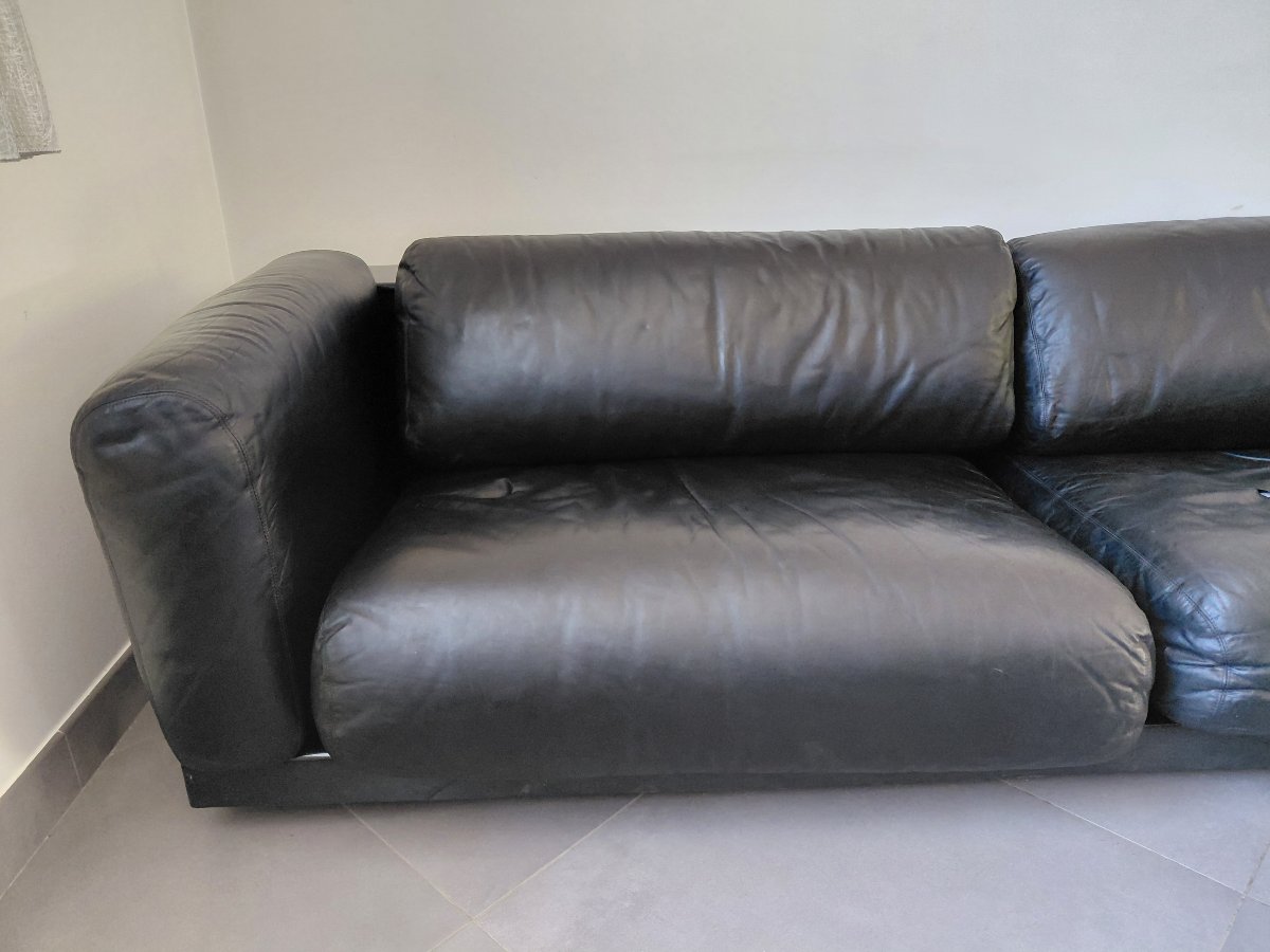Cini Boeri - Gradual Lounge Sofa In Black Leather By Knoll/gavina-photo-3