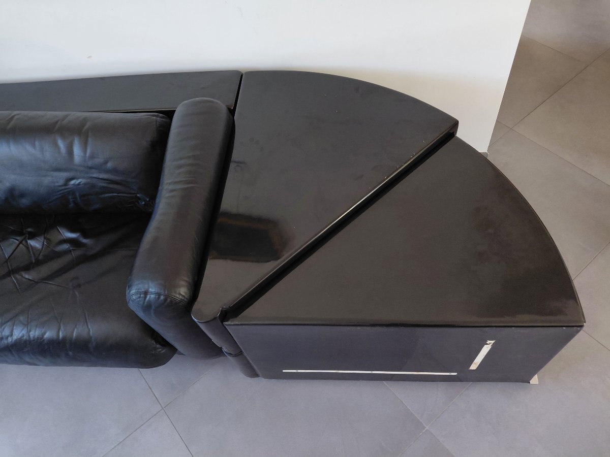 Cini Boeri - Gradual Lounge Sofa In Black Leather By Knoll/gavina-photo-1
