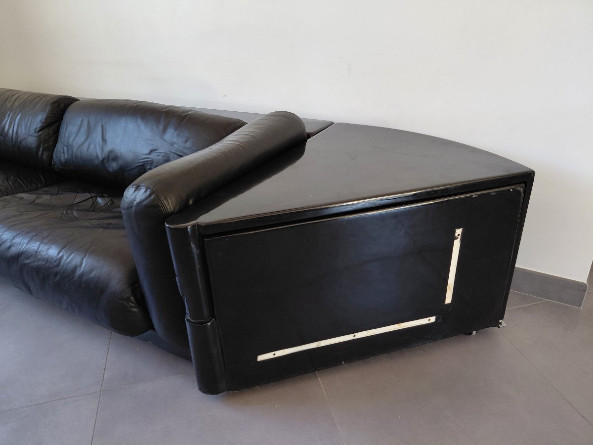 Cini Boeri - Gradual Lounge Sofa In Black Leather By Knoll/gavina-photo-2