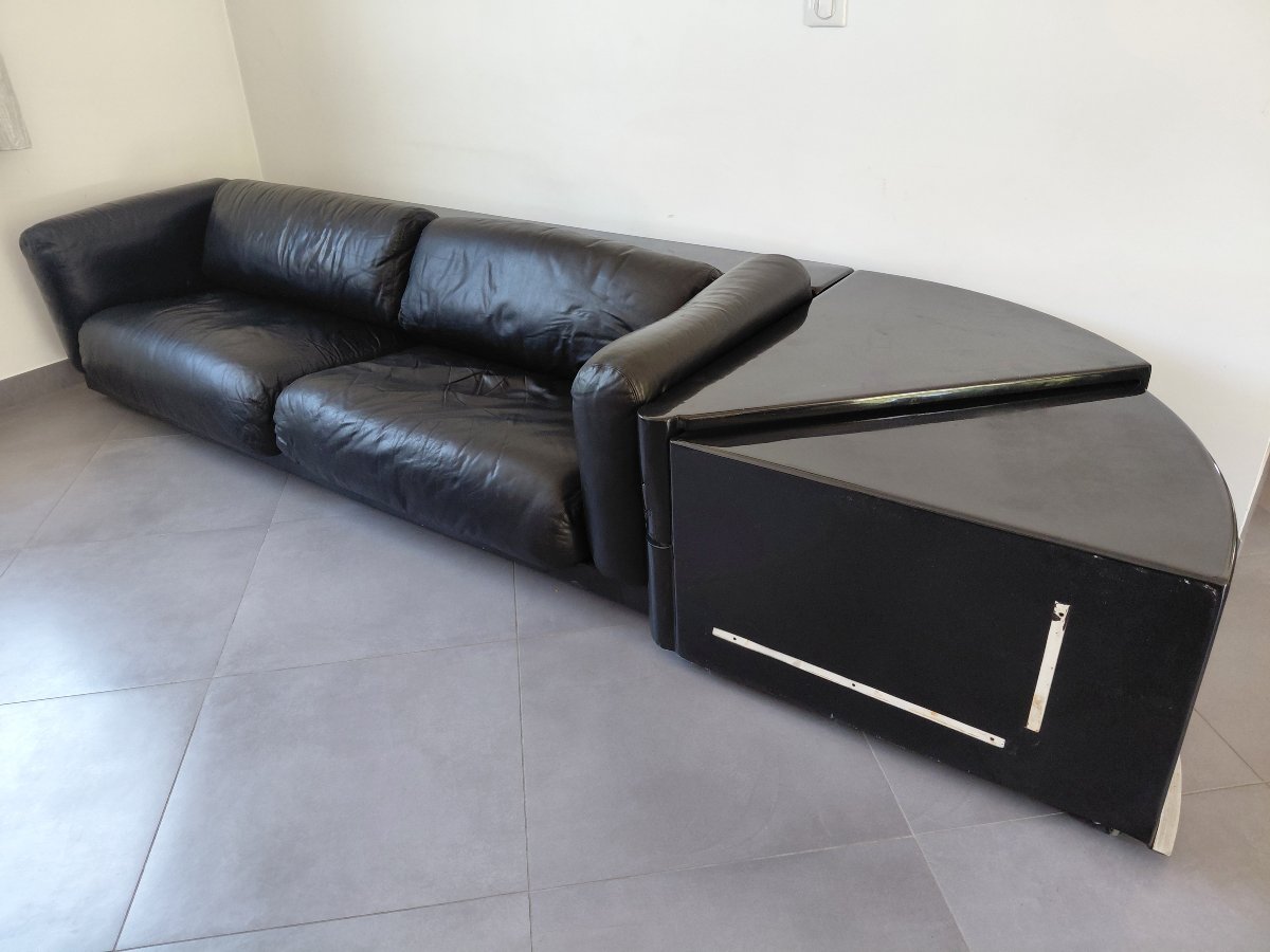Cini Boeri - Gradual Lounge Sofa In Black Leather By Knoll/gavina