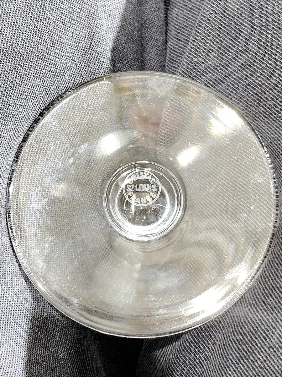 Saint Louis - 10 Crystal Champagne Glasses - Lasalle Model-photo-3