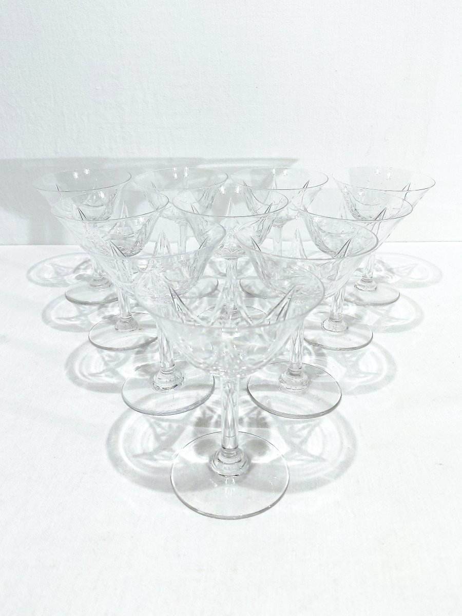 Saint Louis - 10 Crystal Champagne Glasses - Lasalle Model-photo-4