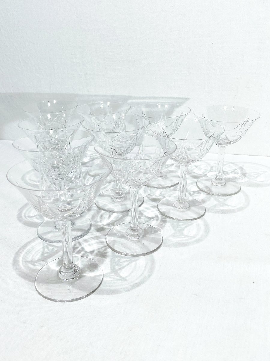 Saint Louis - 10 Crystal Champagne Glasses - Lasalle Model-photo-6
