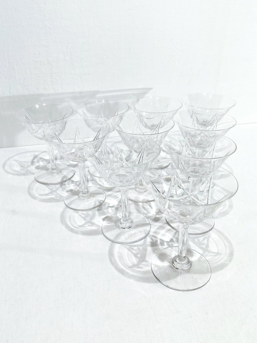Saint Louis - 10 Crystal Champagne Glasses - Lasalle Model-photo-7