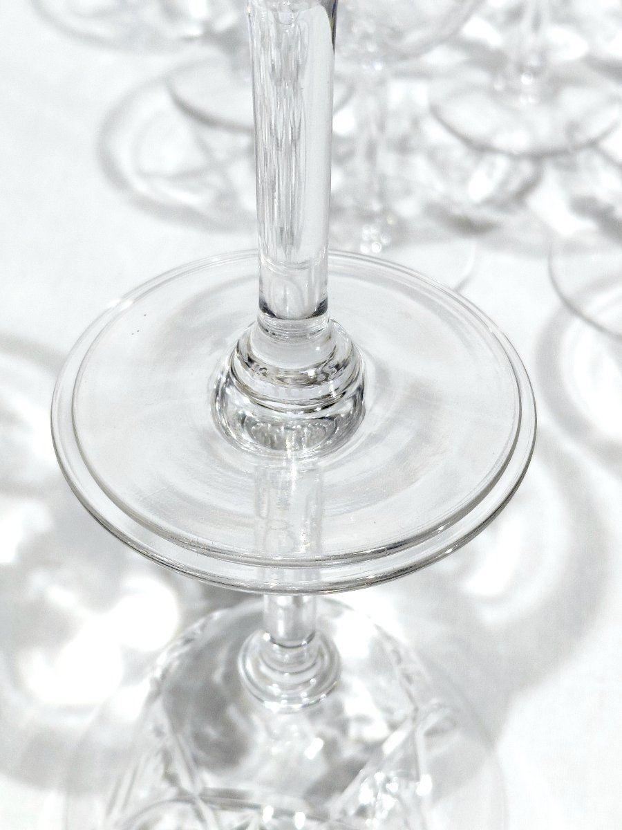 Saint Louis - 10 Crystal Champagne Glasses - Lasalle Model-photo-8