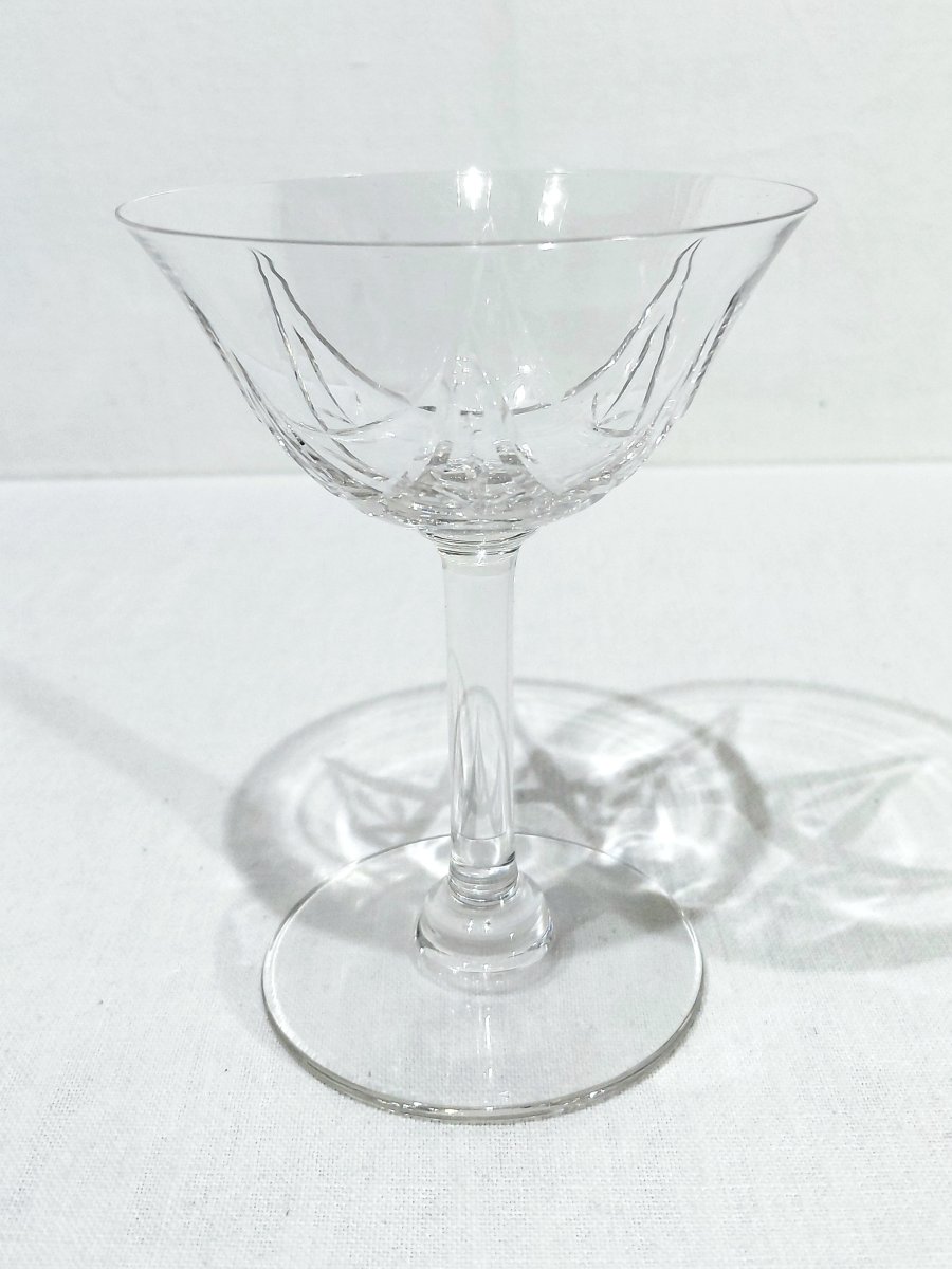 Saint Louis - 10 Crystal Champagne Glasses - Lasalle Model