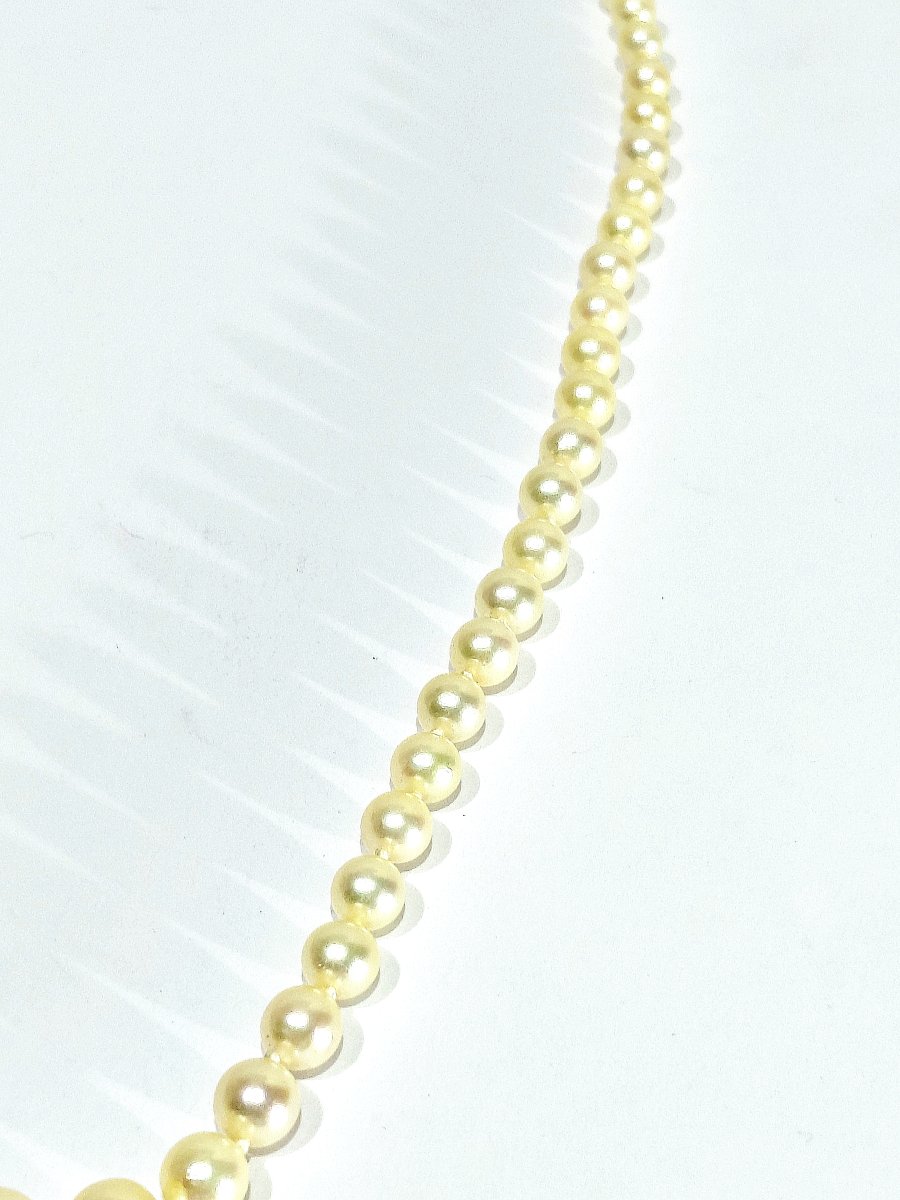 Collier de perles et fermoir en or blanc-photo-1