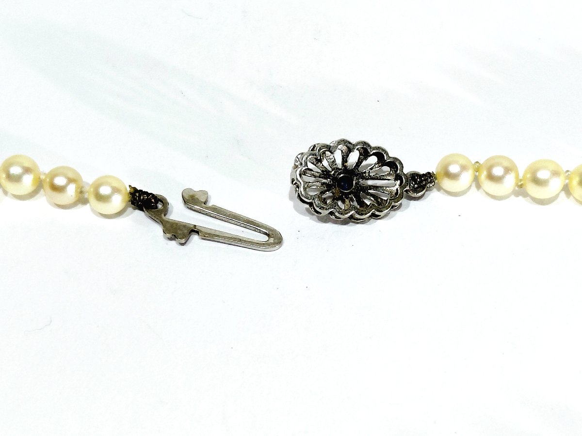 Collier de perles et fermoir en or blanc-photo-6