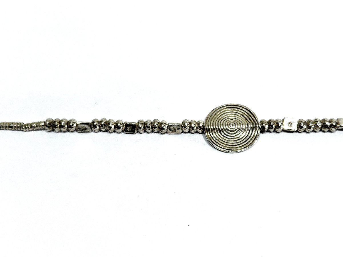 Silver Necklace With Circular Motifs-photo-4