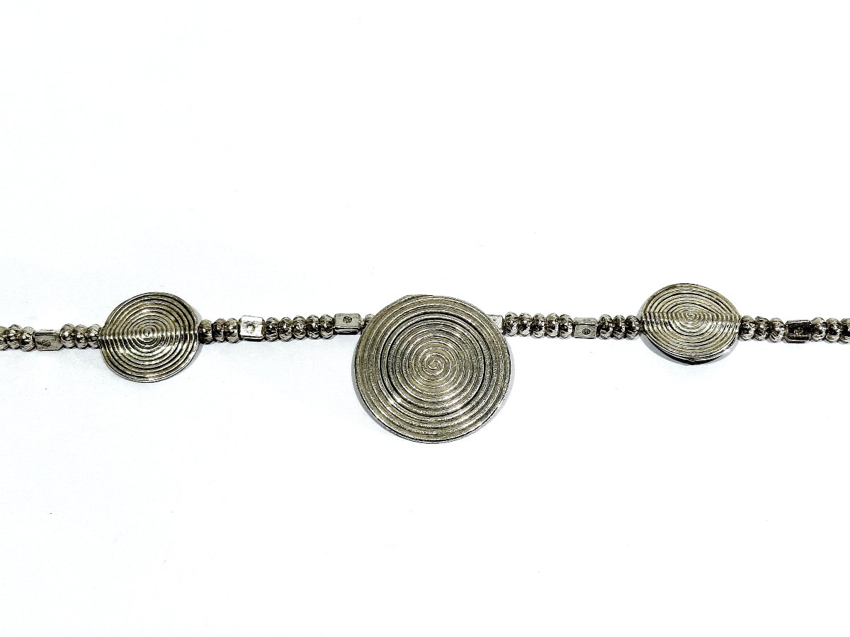 Silver Necklace With Circular Motifs-photo-5