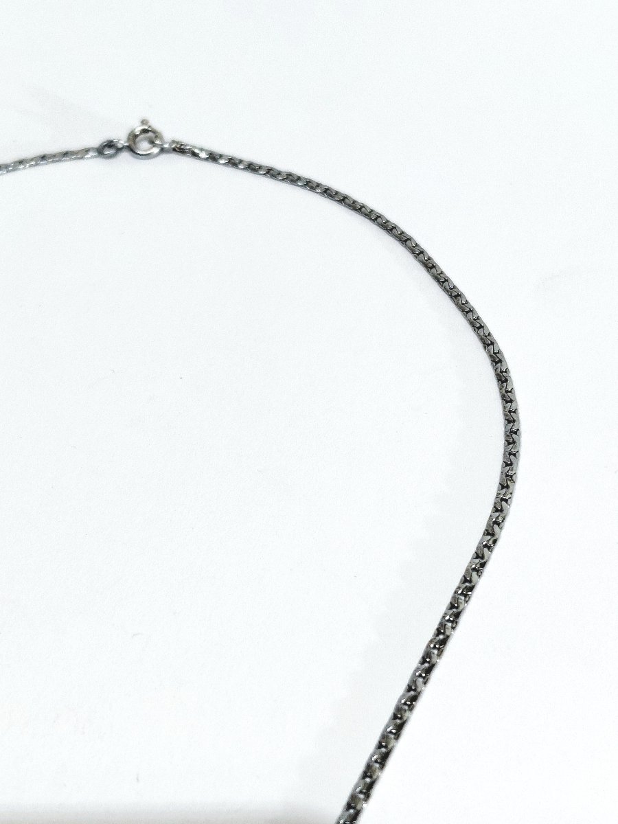 Rhodium-plated Silver Necklace With Onyx And Marcassite-photo-1