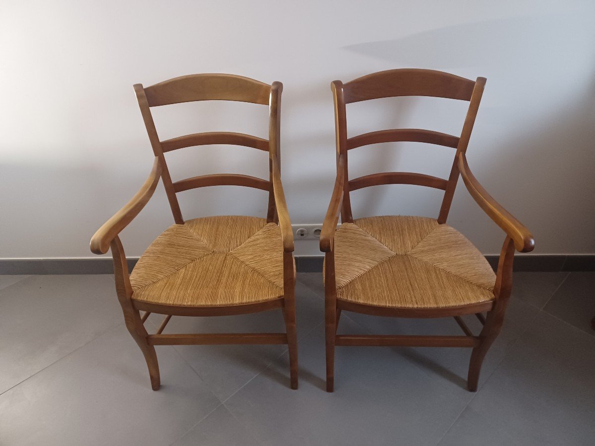 Paire De Fauteuil En Merisier-photo-2