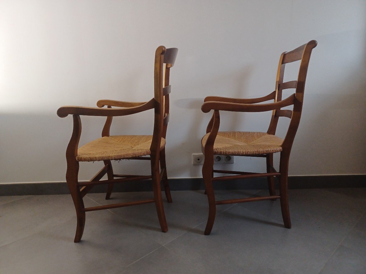 Paire De Fauteuil En Merisier-photo-4