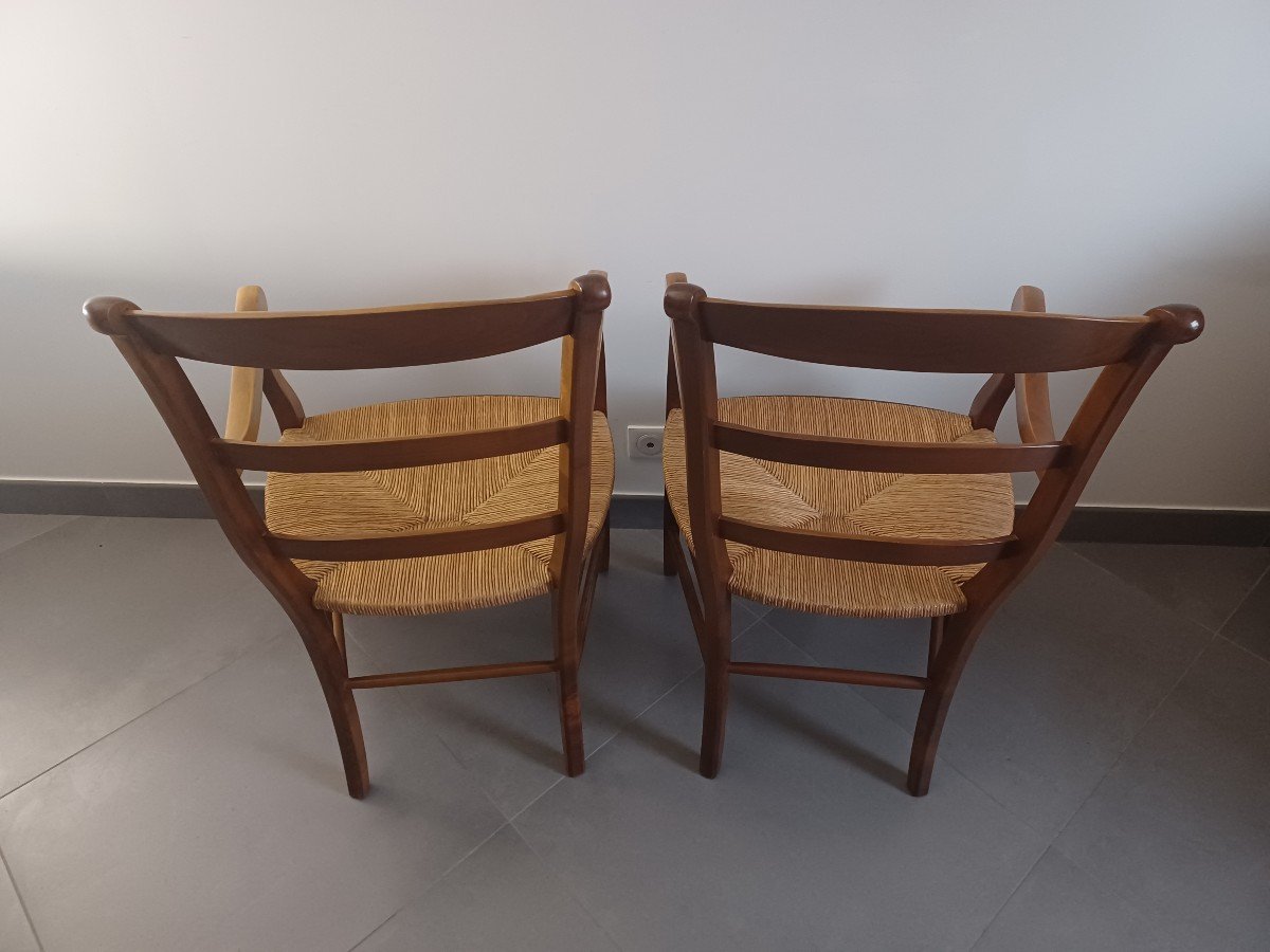 Paire De Fauteuil En Merisier-photo-1