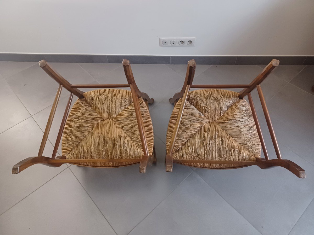 Paire De Fauteuil En Merisier-photo-2
