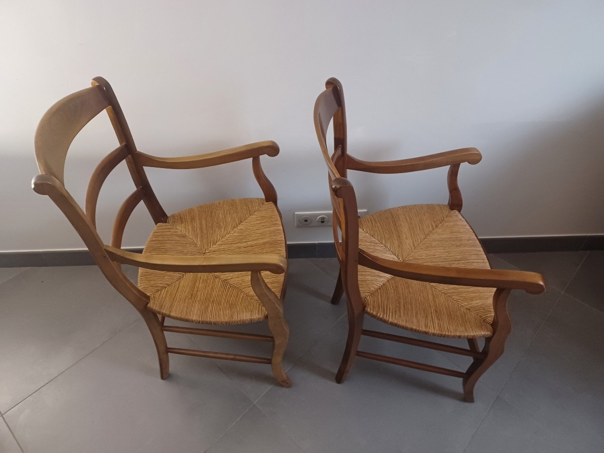 Paire De Fauteuil En Merisier-photo-4