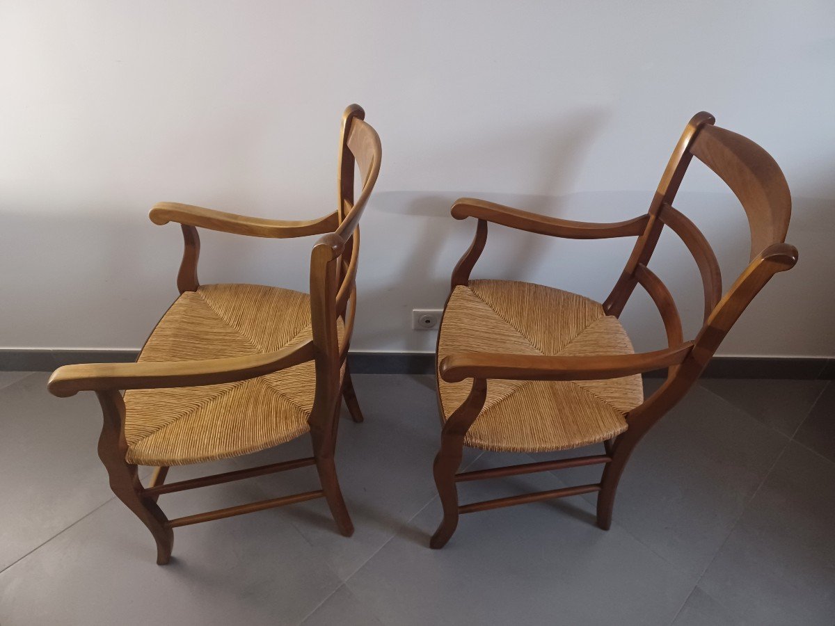 Paire De Fauteuil En Merisier-photo-5