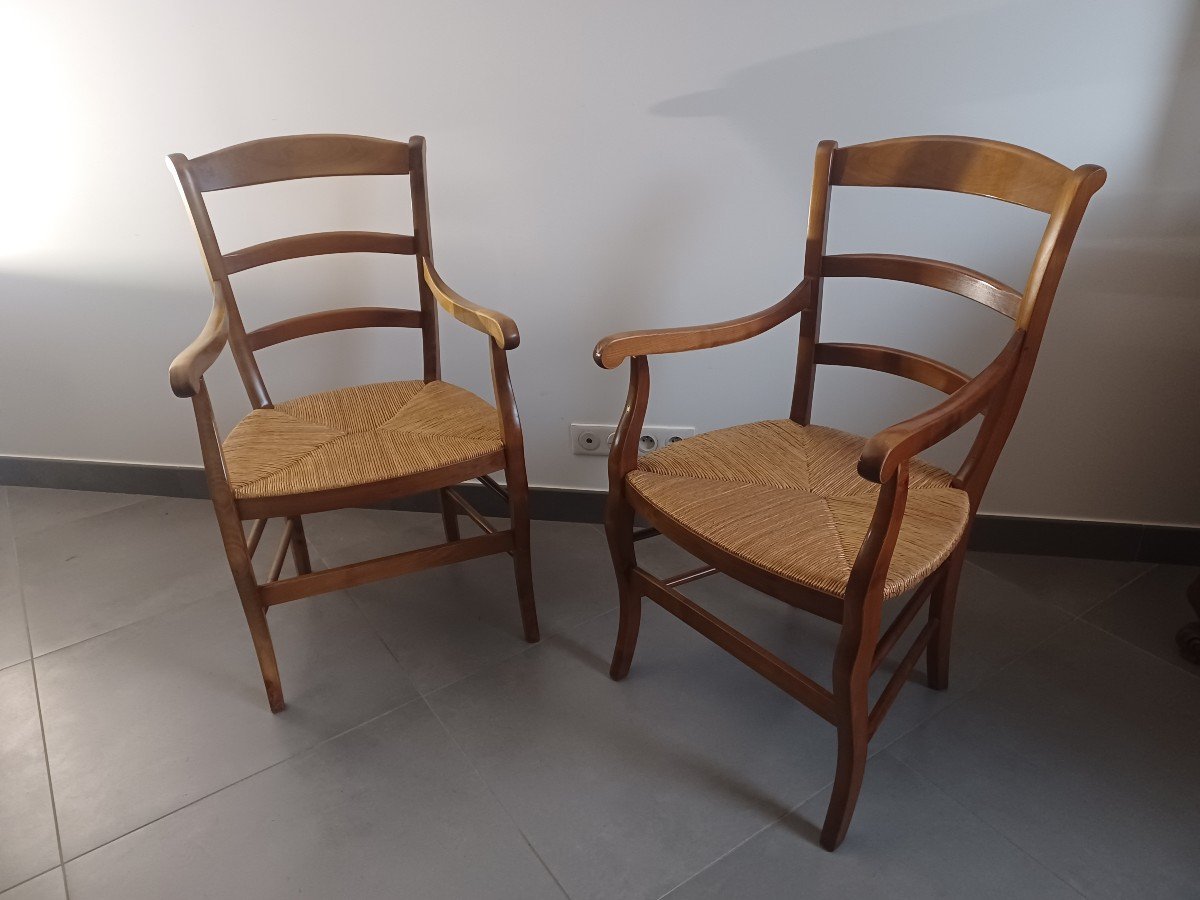 Paire De Fauteuil En Merisier-photo-6