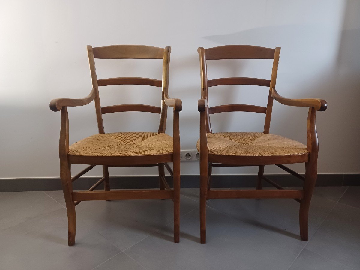 Paire De Fauteuil En Merisier-photo-8