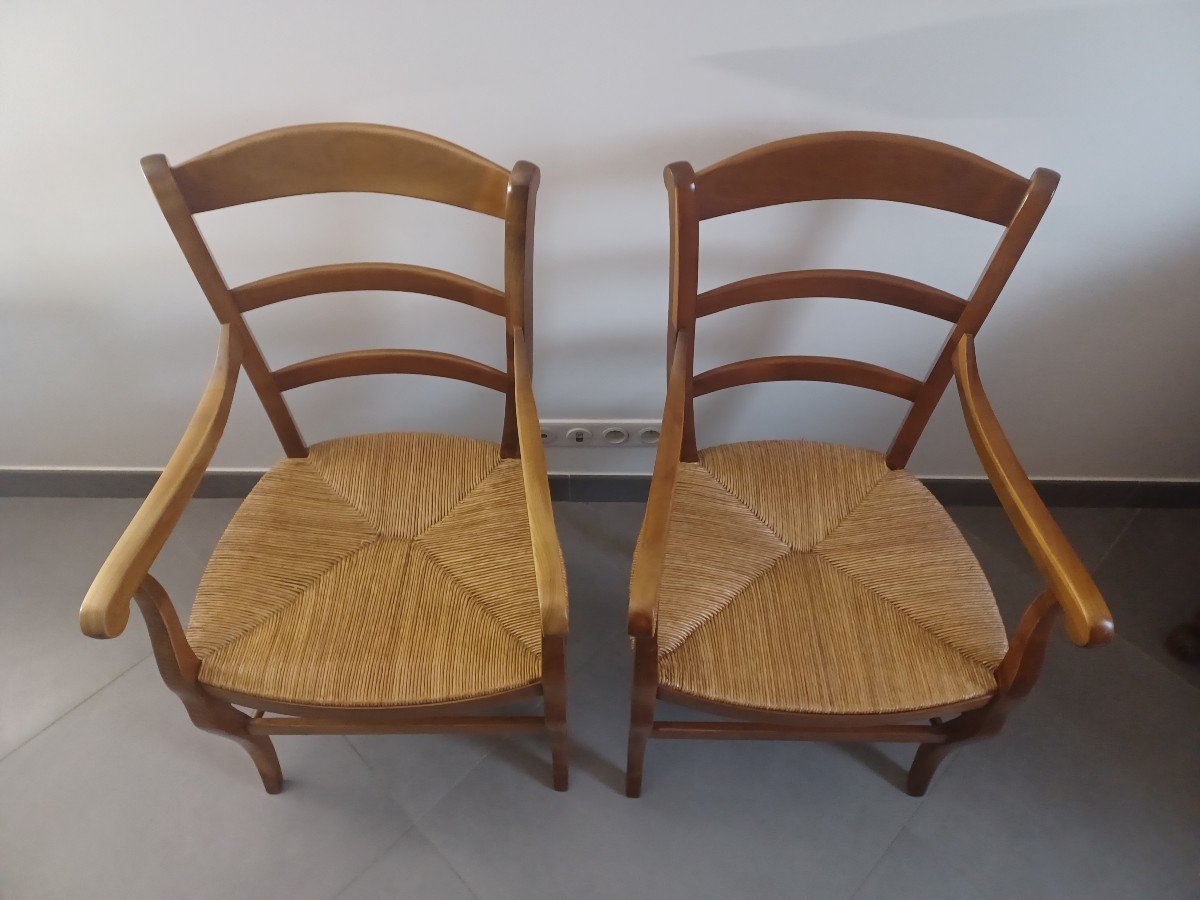 Paire De Fauteuil En Merisier
