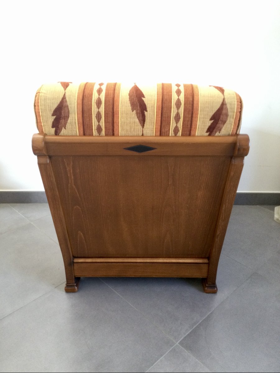 Jacques Leleu - Pair Of Cherry Wood Armchairs-photo-3