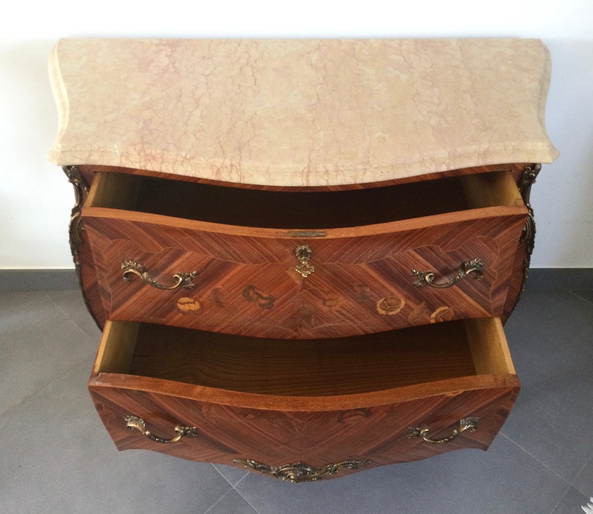 Louis XV-style Marquetry Chest Of Drawers-photo-3