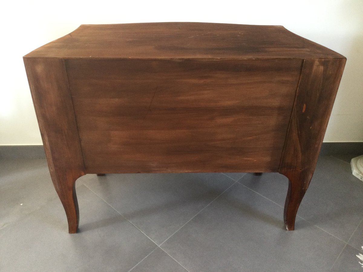 Louis XV-style Marquetry Chest Of Drawers-photo-6