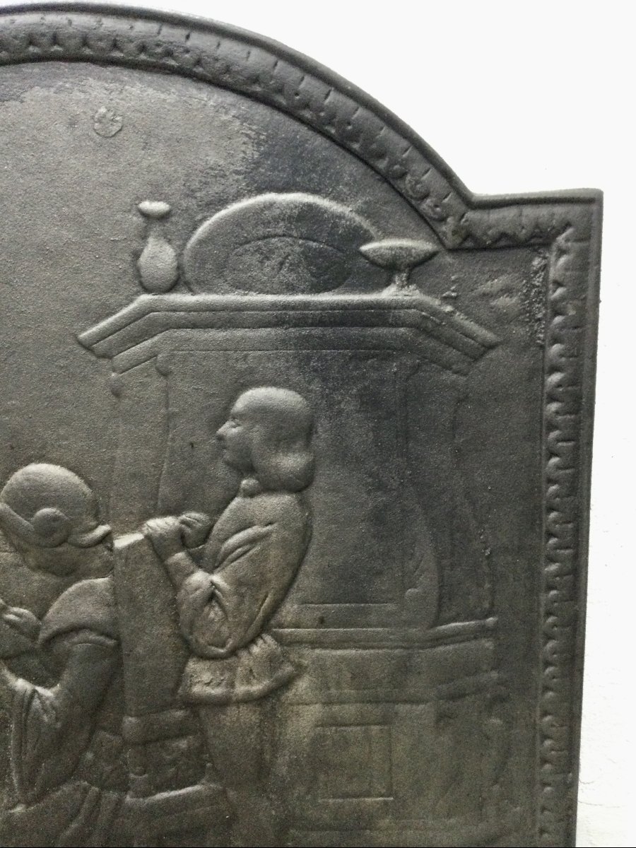 Plaque De Cheminée « Liseuse Devant Le Feu »-photo-4