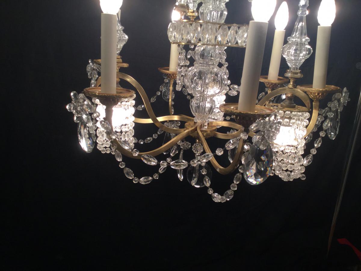 Chandelier In Bronze And Crystal 9 Lights-photo-3