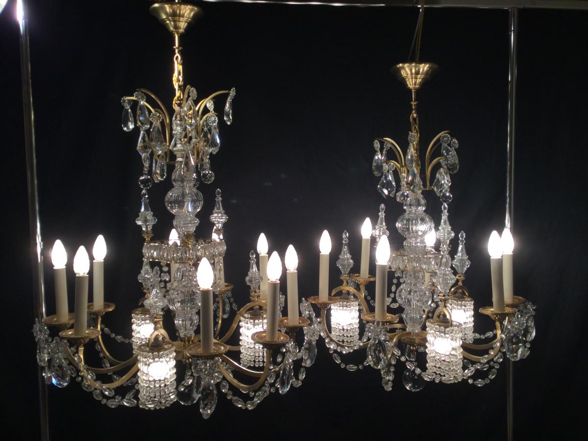 Chandelier In Bronze And Crystal 9 Lights-photo-8