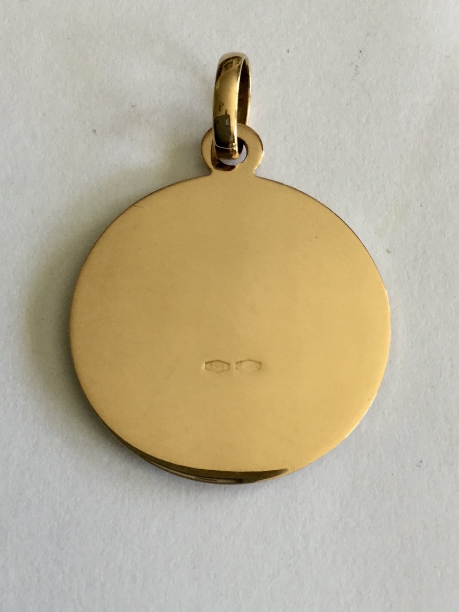 Religious Medal In Yellow And Rose Gold-photo-4