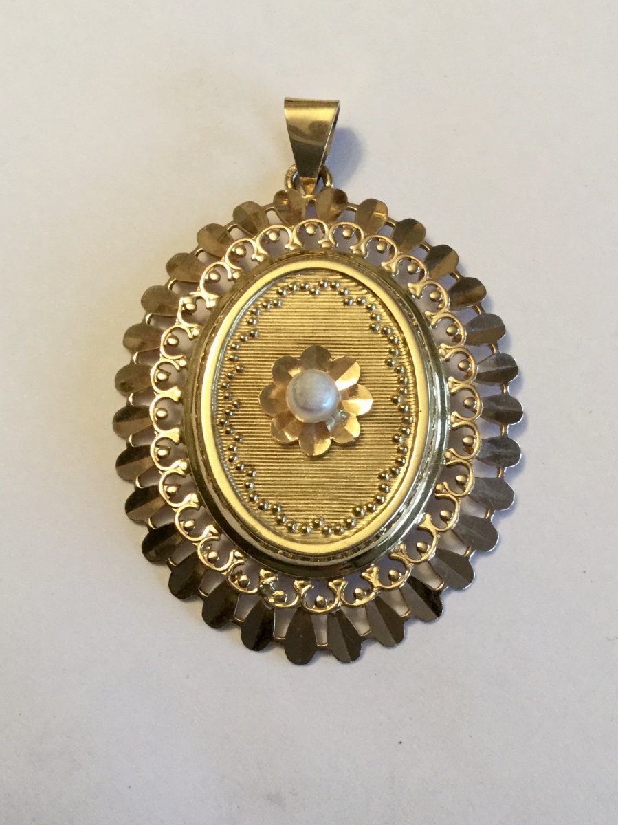 Pendentif Or Et Perle